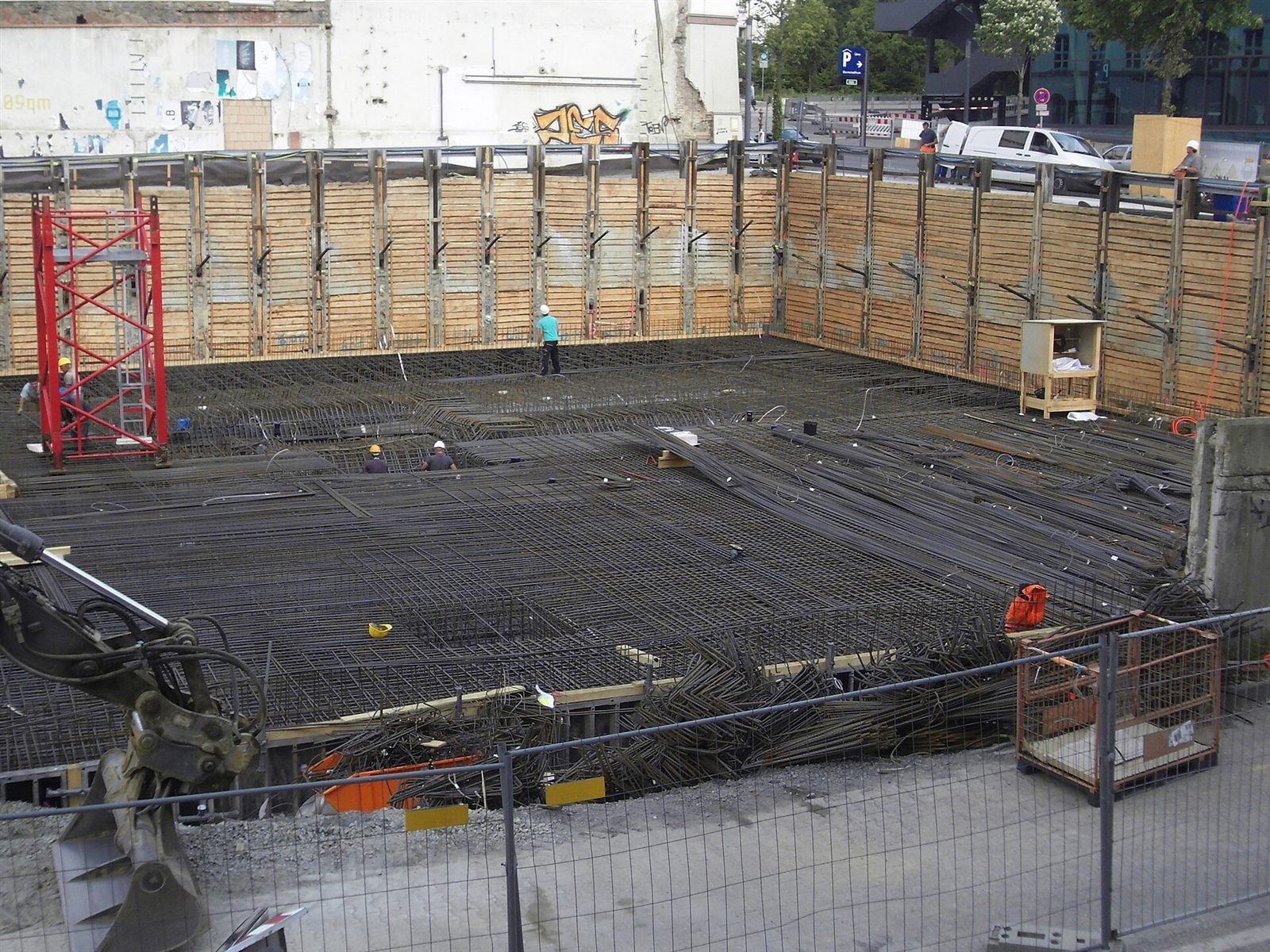 Reinforcement steel at a foundation site